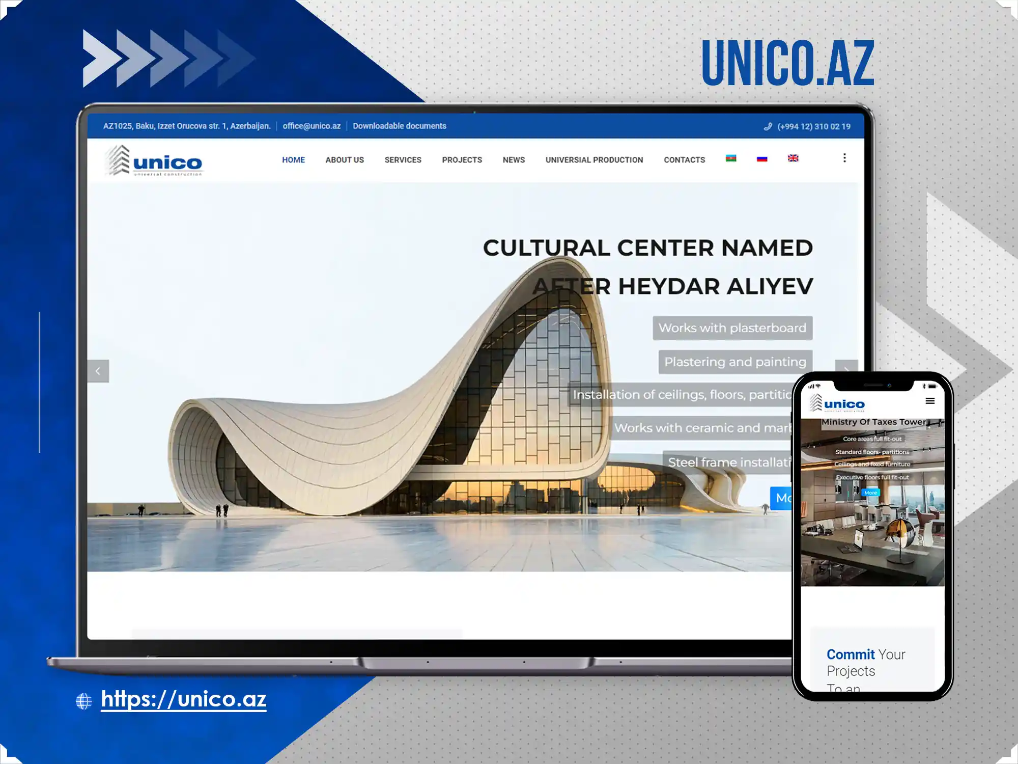 Corporate website - Unico.az
