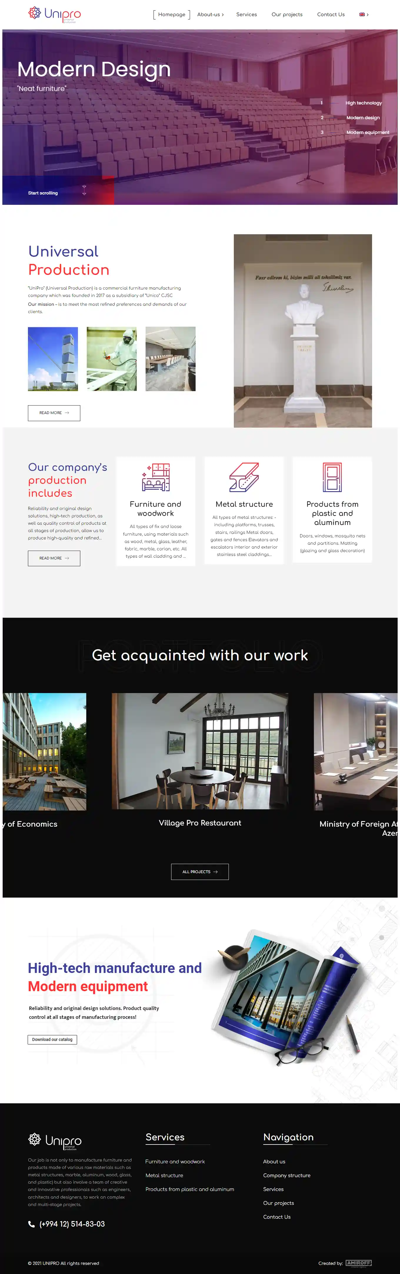 Corporate website - Unipro.az
