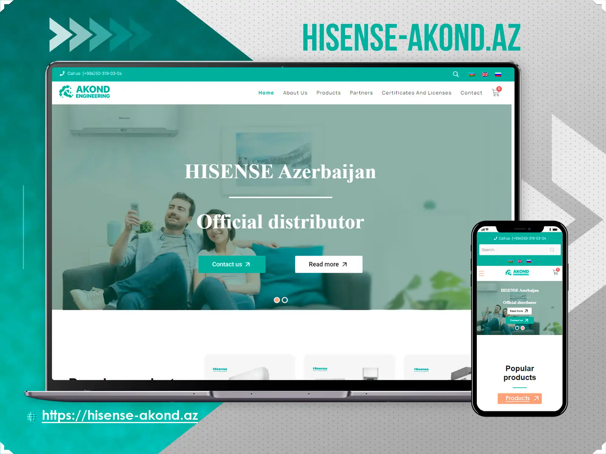 Hisesnse-akond.az üçün Korporativ sayt