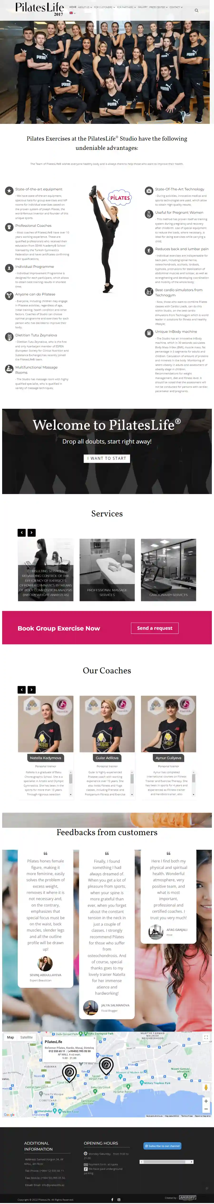 Корпоративный сайт - Pilateslife.az