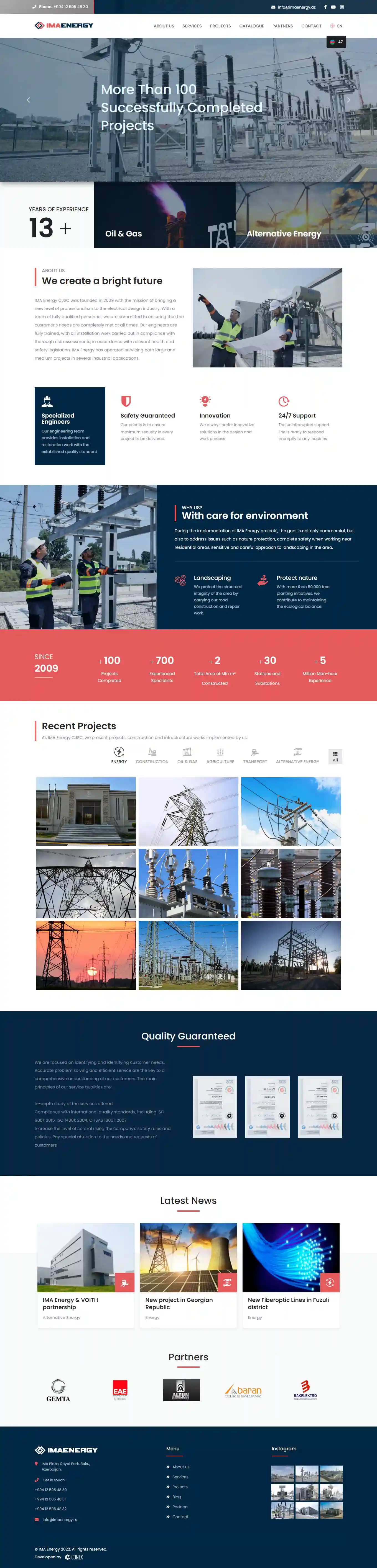 Imaenergy.az üçün Korporativ sayt