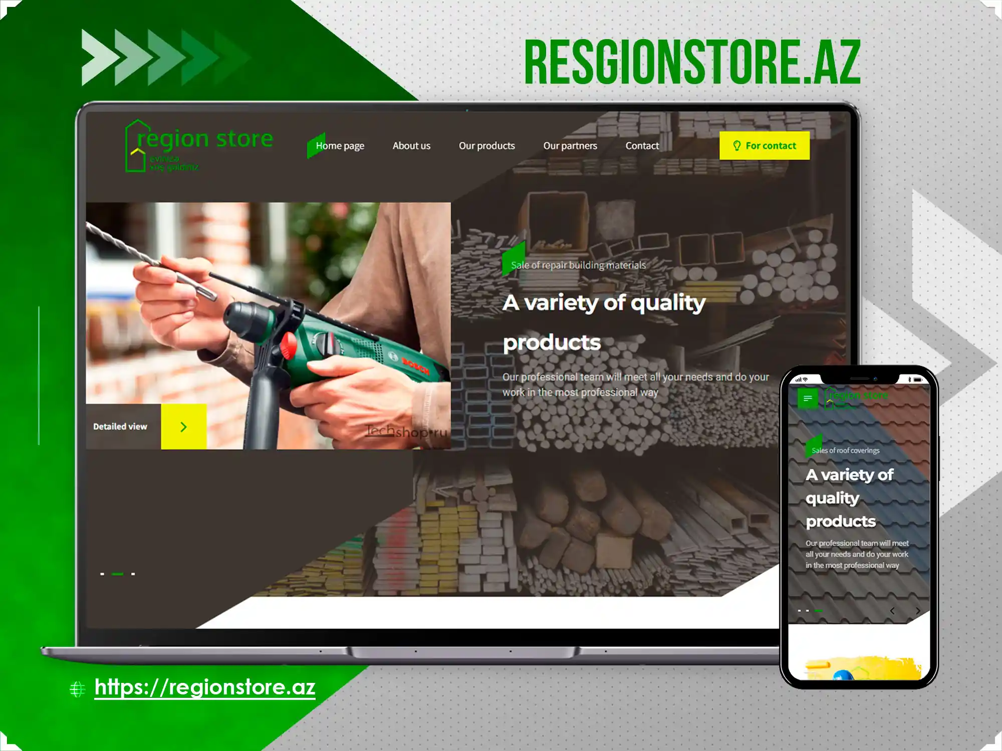 Regionstore.az üçün Korporativ sayt