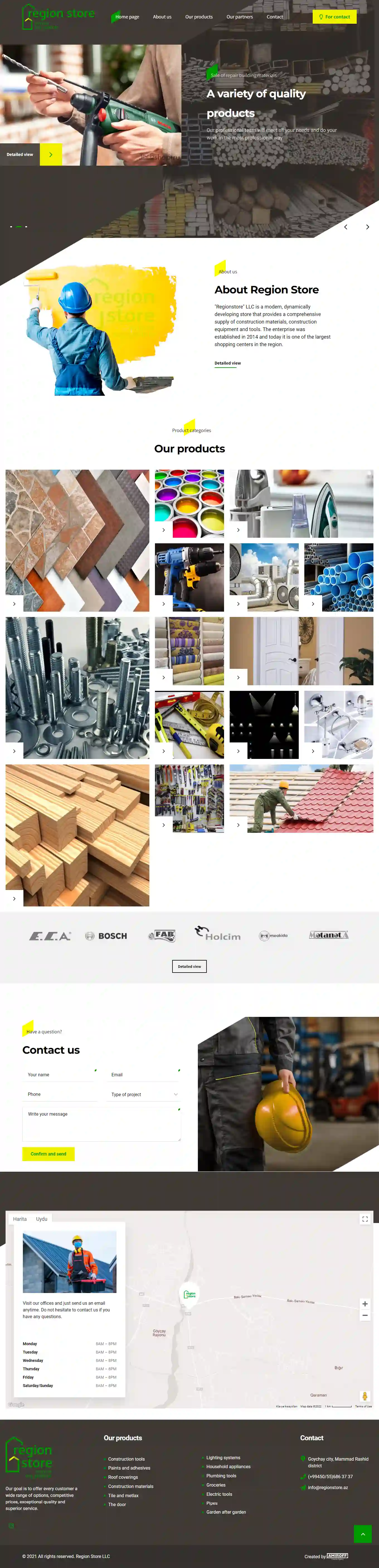 Regionstore.az üçün Korporativ sayt