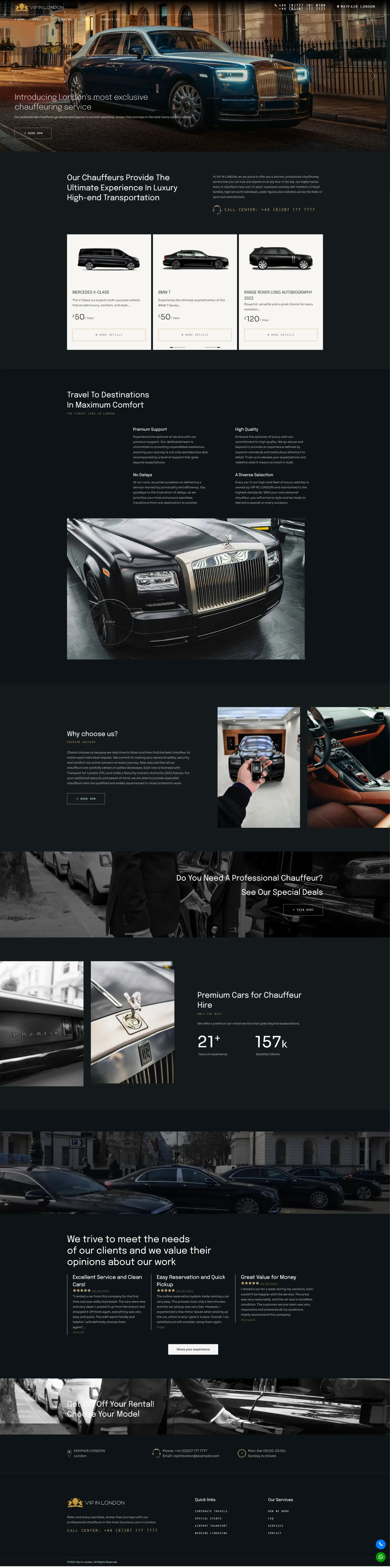 Corporate website - vipinlondon.com