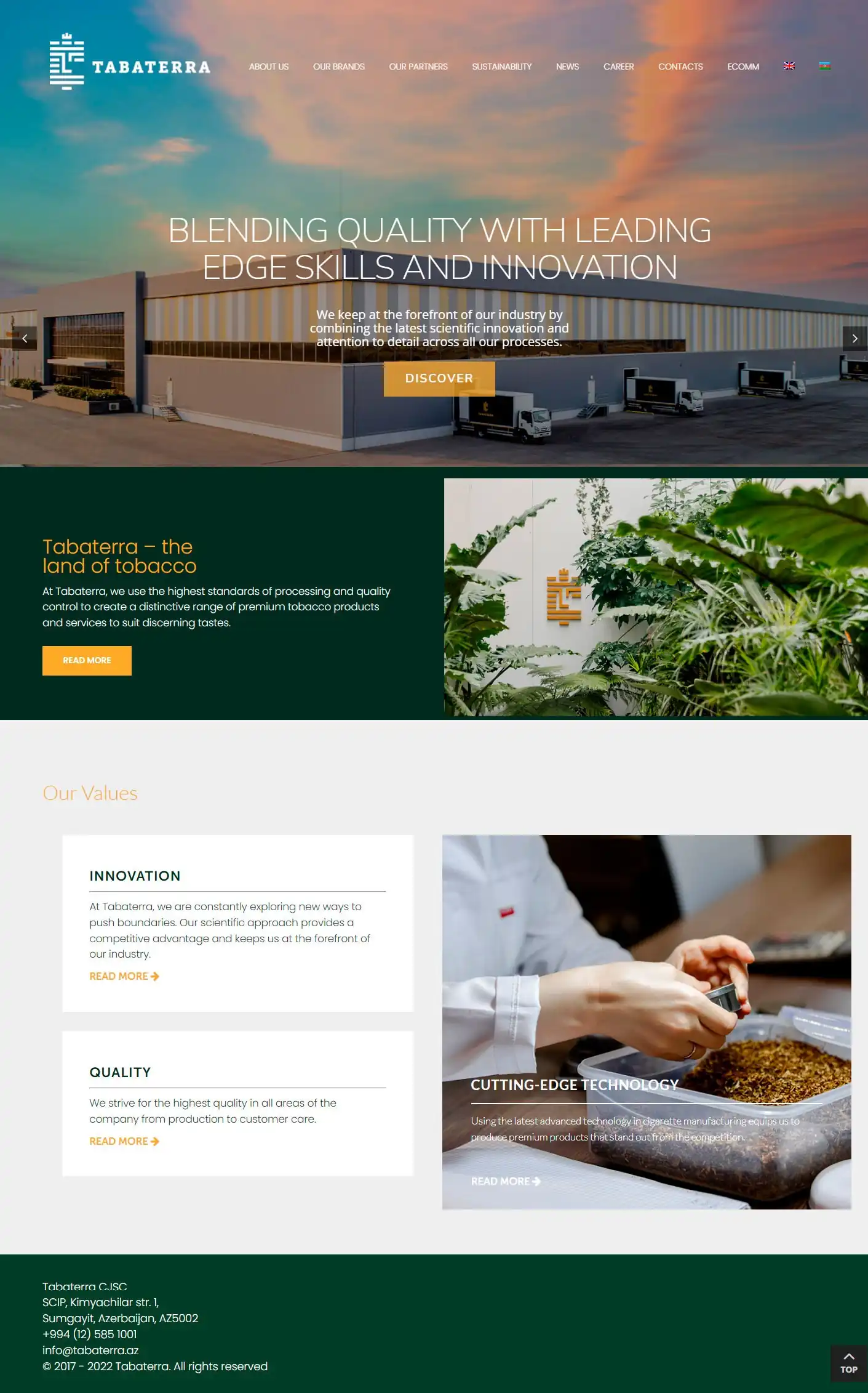 Corporate website - Tabaterra.az