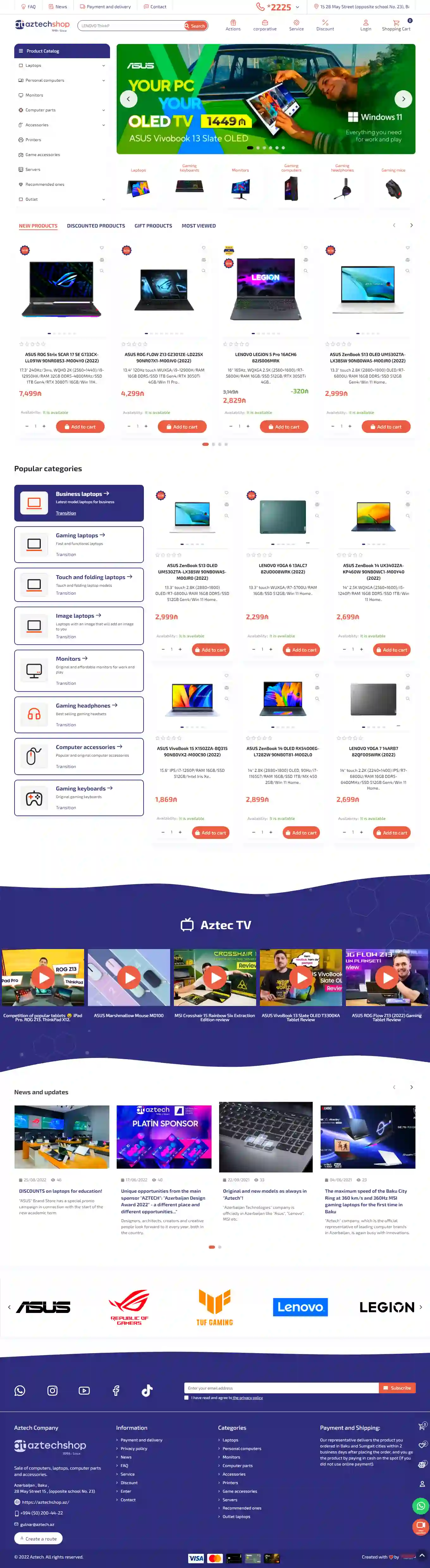 E-Store for Aztechshop.az
